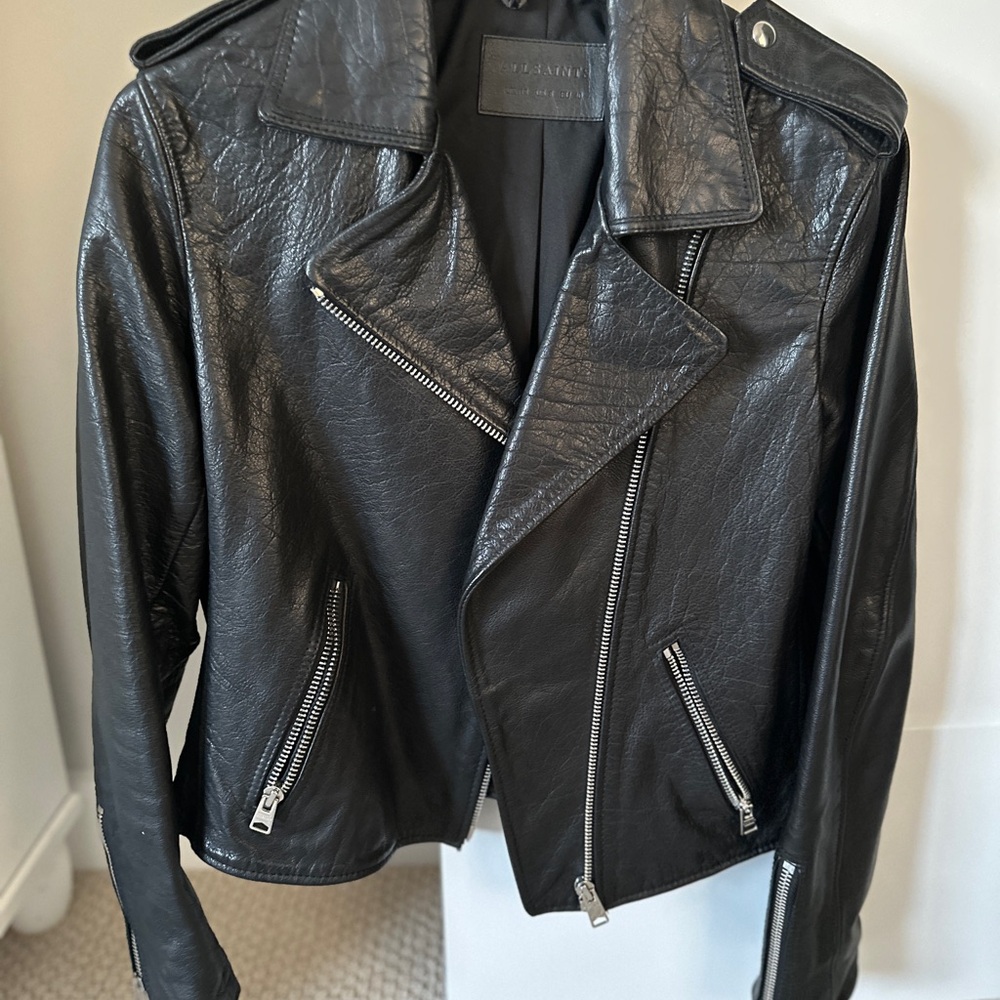 All Saints Classic Black Leather Jacket